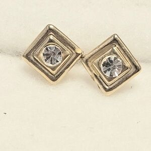 Vintage Style Square Stud Earrings with Rhinestone